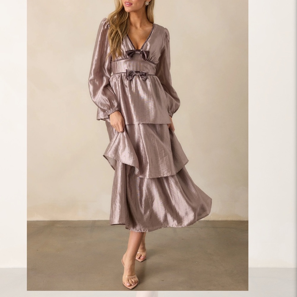 Red Dress Boutique Glamorous Gaze Metallic Dress - Picture 4 of 7